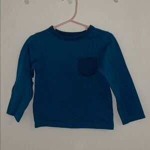 Blue Long Sleeve Shirt with Pocket
